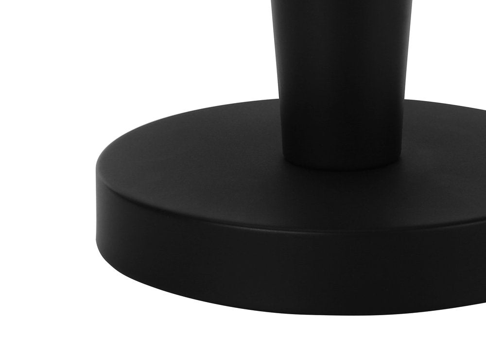 Set of Two 24" Black Metal Candlestick USB Table Lamps With Ivory Drum Shade on a white background