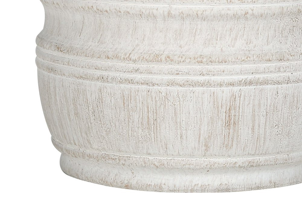28" Cream Cylinder Table Lamp With Cream Drum Shade. Table lamp isolated on a plain white background, showing its cream color.