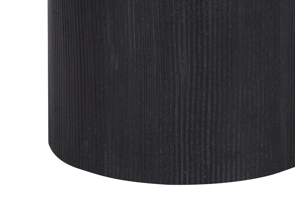 24" Black and Gold Concrete Cylinder Table Lamp With Ivory Drum Shade. Table lamp isolated on a plain white background, in a ivory finish.
