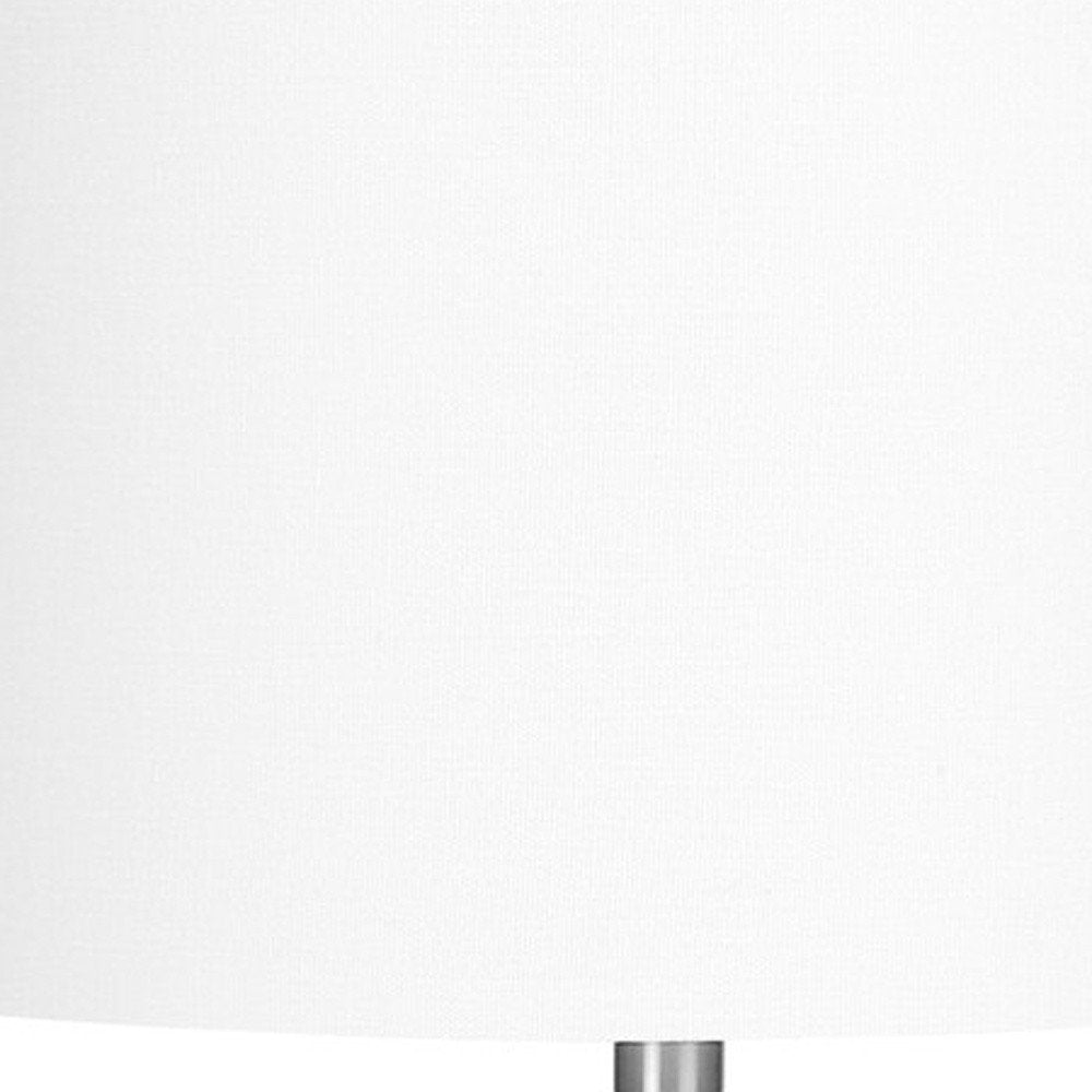 26" Cream Ceramic Cylinder Table Lamp With Cream Drum Shade. Table lamp isolated on a plain white background, finished in cream ceramic.