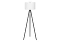 63" Black LED Light Changing Floor Lamp With Cream Fabric Drum Shade