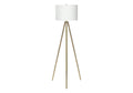 63" Matte Gold Floor Lamp with Cream Drum Shade