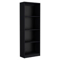 Set of Three Black Five Tier Bookcase on a white background