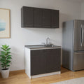 47" Black and White Wall mounted Accent Cabinet With Five Shelves