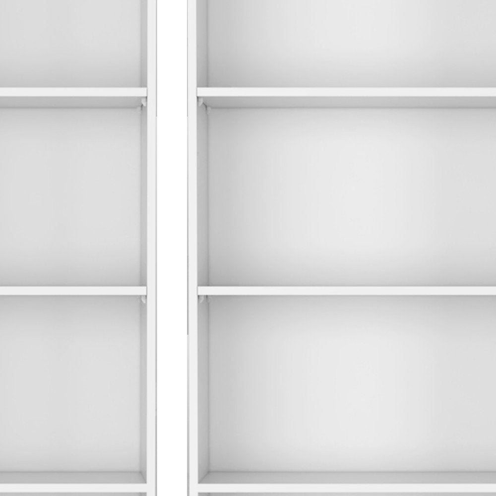 Set of Two White Wood Five Tier Modular Bookcase