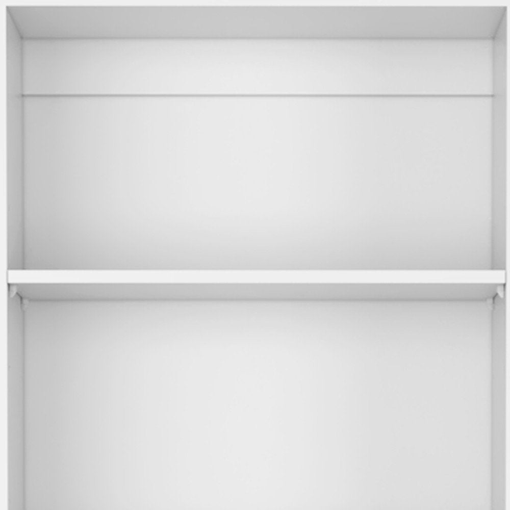 Set of Two White Wood Five Tier Modular Bookcase with Two Doors