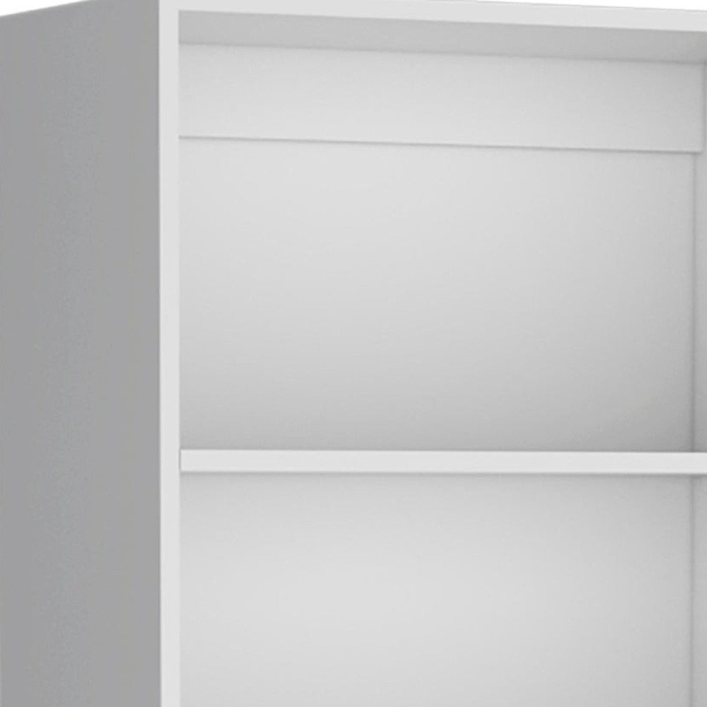 Set of Two White Wood Five Tier Modular Bookcase with Two Doors