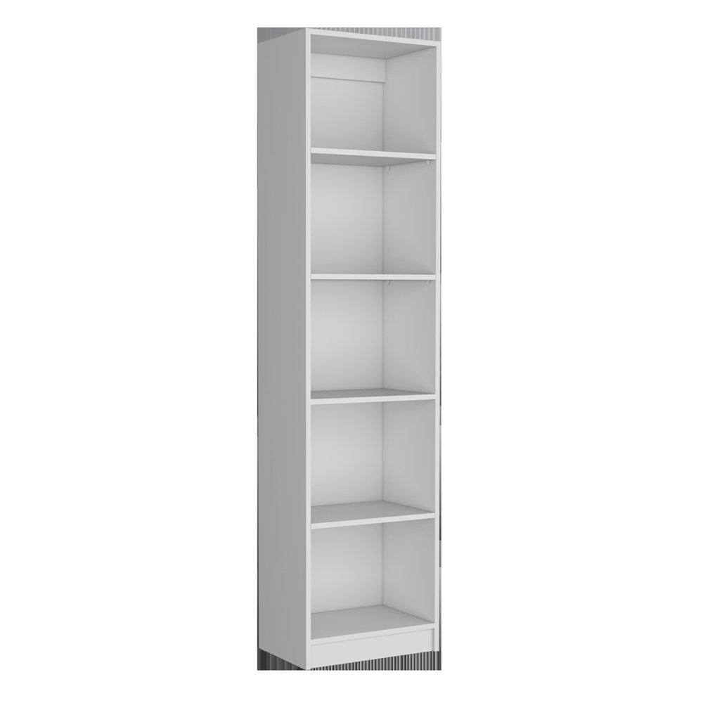 Set of Three White Wood Five Tier Modular Bookcase with Two Doors - SKU 546615