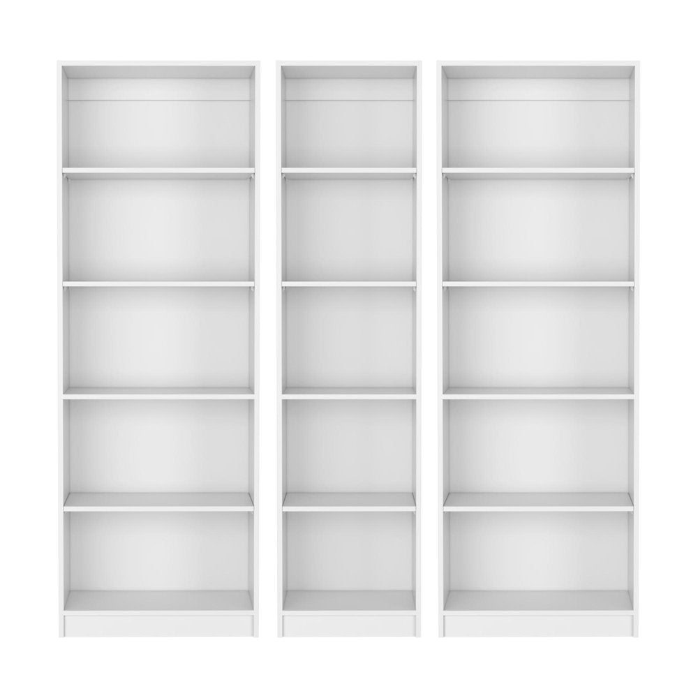 Set of Three White Wood Five Tier Modular Bookcase - SKU 546616