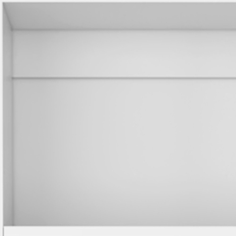 Set of Three White Wood Five Tier Modular Bookcase with Two Doors close-up detail
