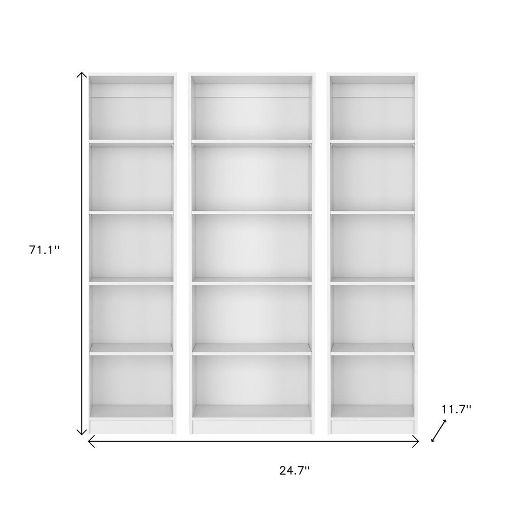 Set of Three White Wood Five Tier Modular Bookcase - SKU 546619