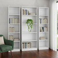 Set of Three White Wood Five Tier Modular Bookcase
