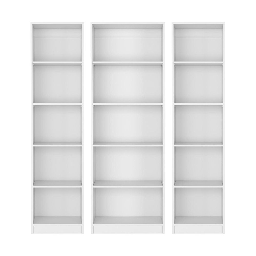 Set of Three White Wood Five Tier Modular Bookcase - SKU 546619