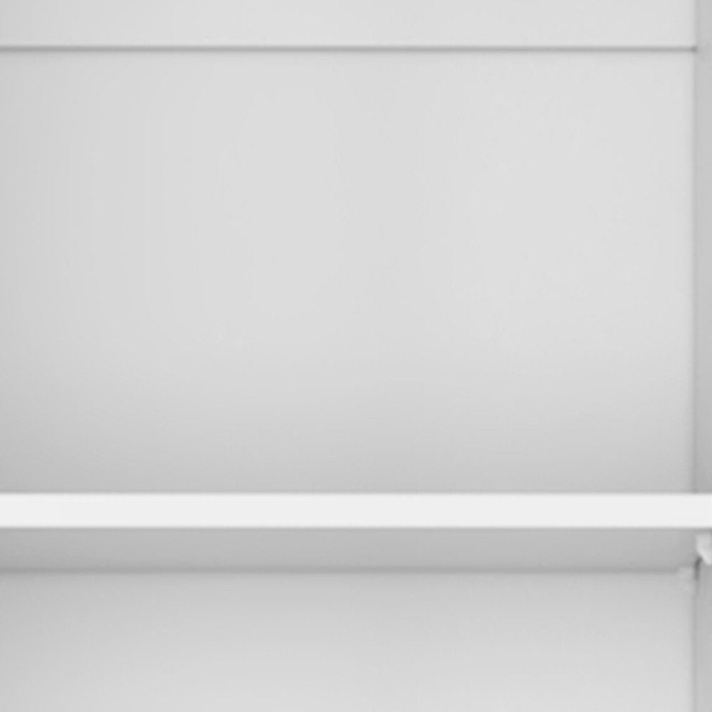 Set of Three White Wood Five Tier Modular Bookcase with Four Doors - 71.10" H x 17.72" W x 11.77" D