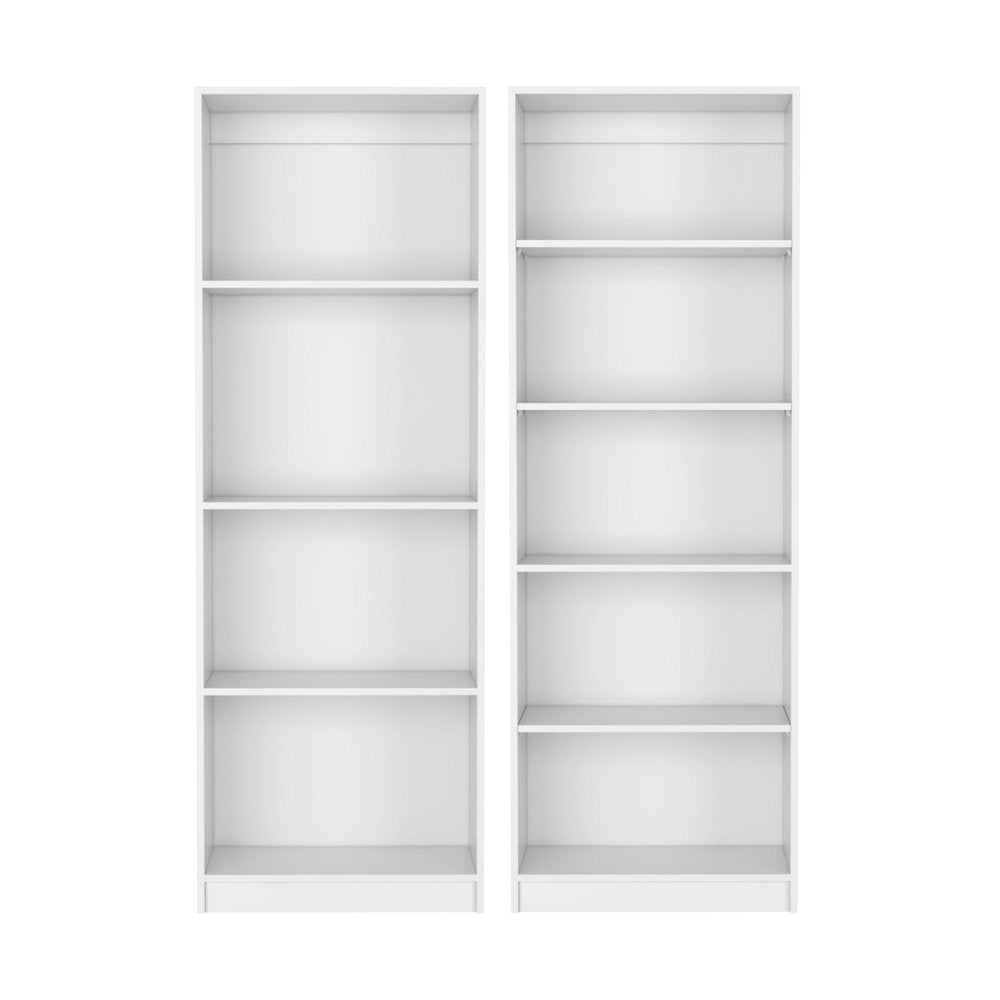Set of Two White Wood Nine Tier Modular Bookcase - SKU 546622