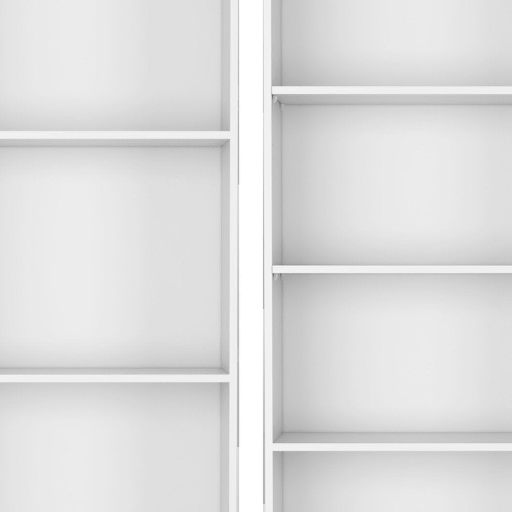 Set of Two White Wood Nine Tier Modular Bookcase - SKU 546622