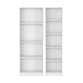 Set of Two White Wood Nine Tier Modular Bookcase on a white background