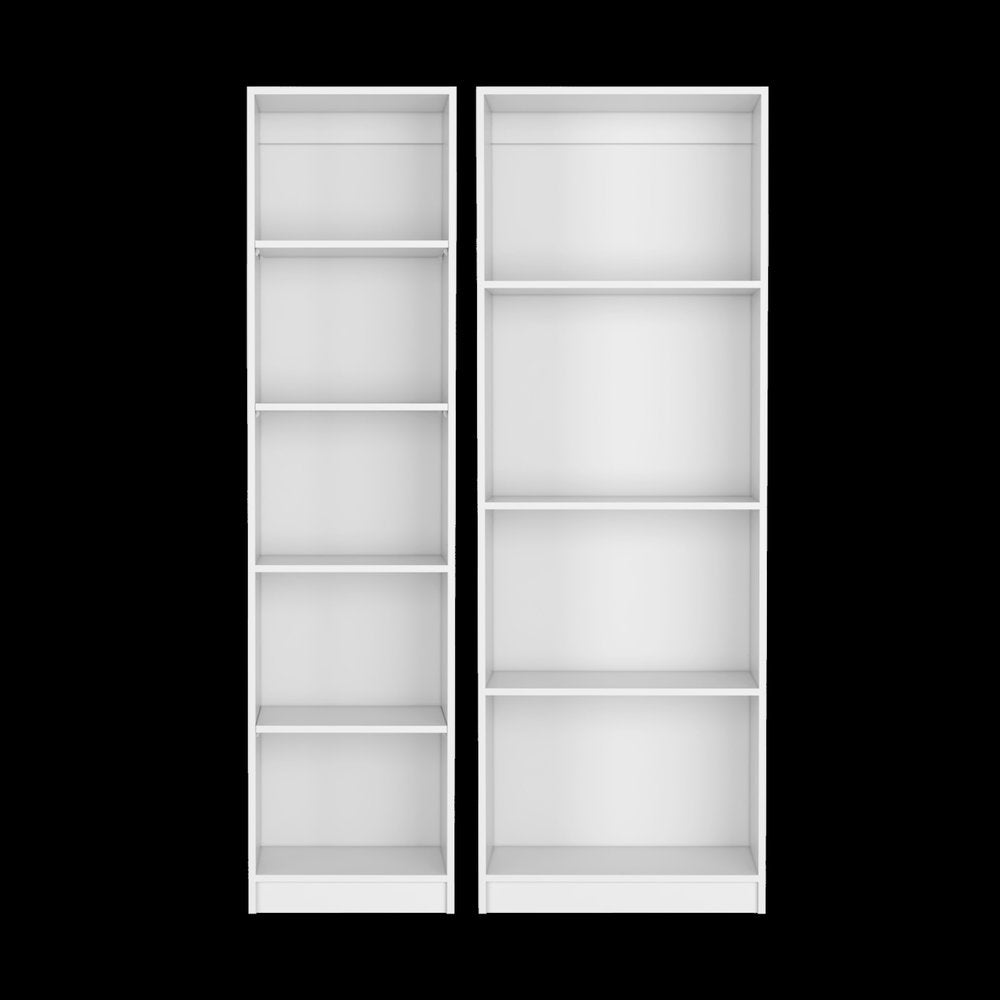 Set of Two White Wood Nine Tier Modular Bookcase - SKU 546623