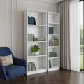 Set of Two White Wood Nine Tier Modular Bookcase