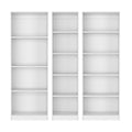Set of Three White Wood Fourteen Tier Modular Bookcase on a white background