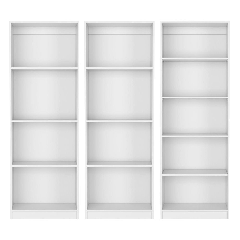 Set of Three White Wood Thirteen Tier Modular Bookcase - SKU 546628