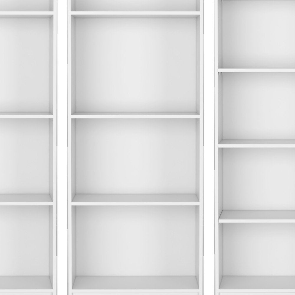 Set of Three White Wood Thirteen Tier Modular Bookcase - SKU 546628