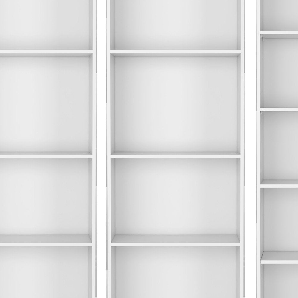 Set of Three White Wood Thirteen Tier Modular Bookcase - SKU 546629