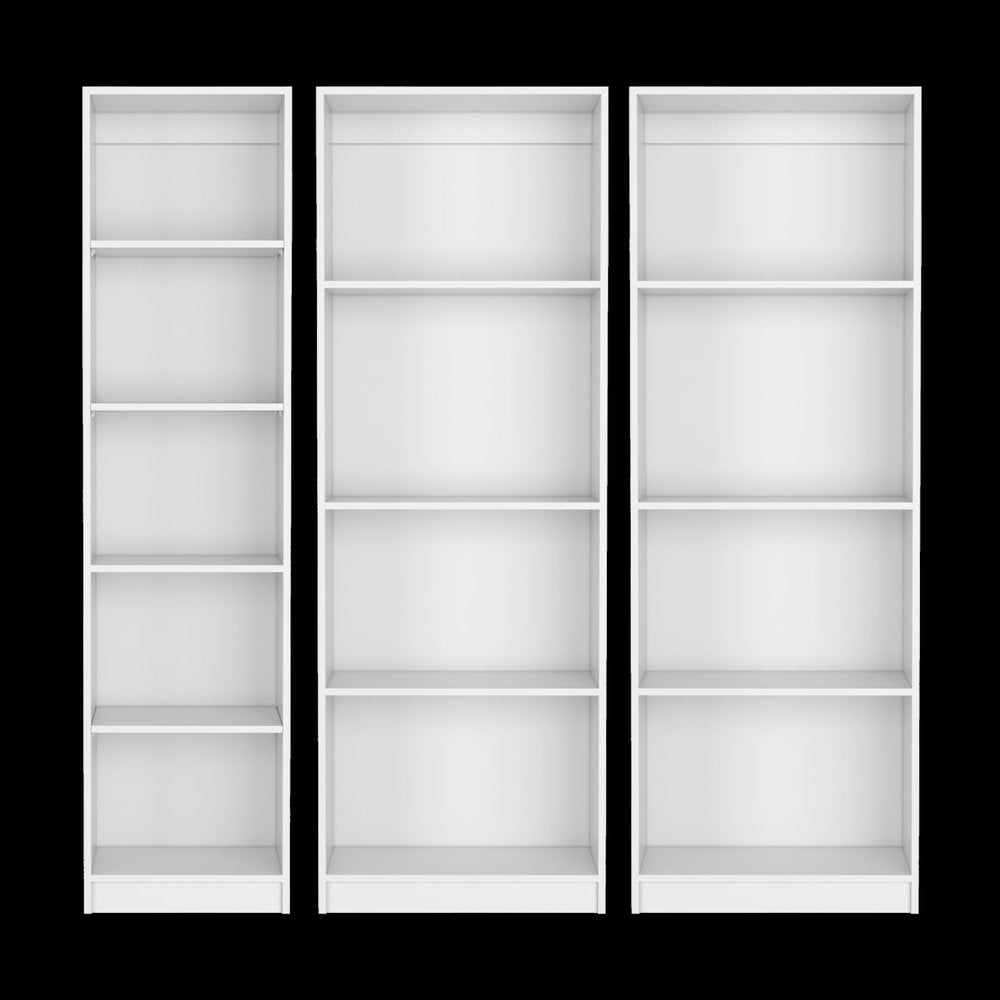 Set of Three White Wood Thirteen Tier Modular Bookcase - SKU 546629
