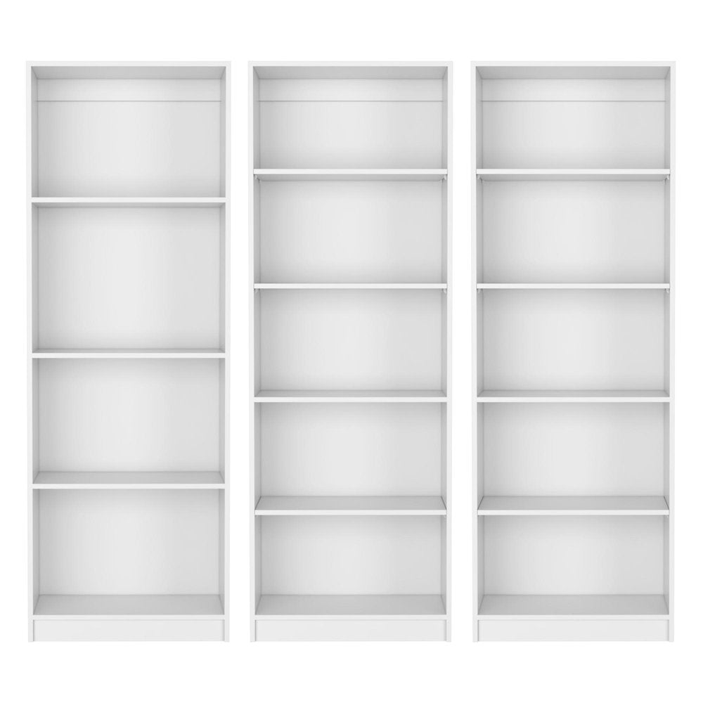 Set of Three White Wood Fourteen Tier Modular Bookcase - SKU 546631