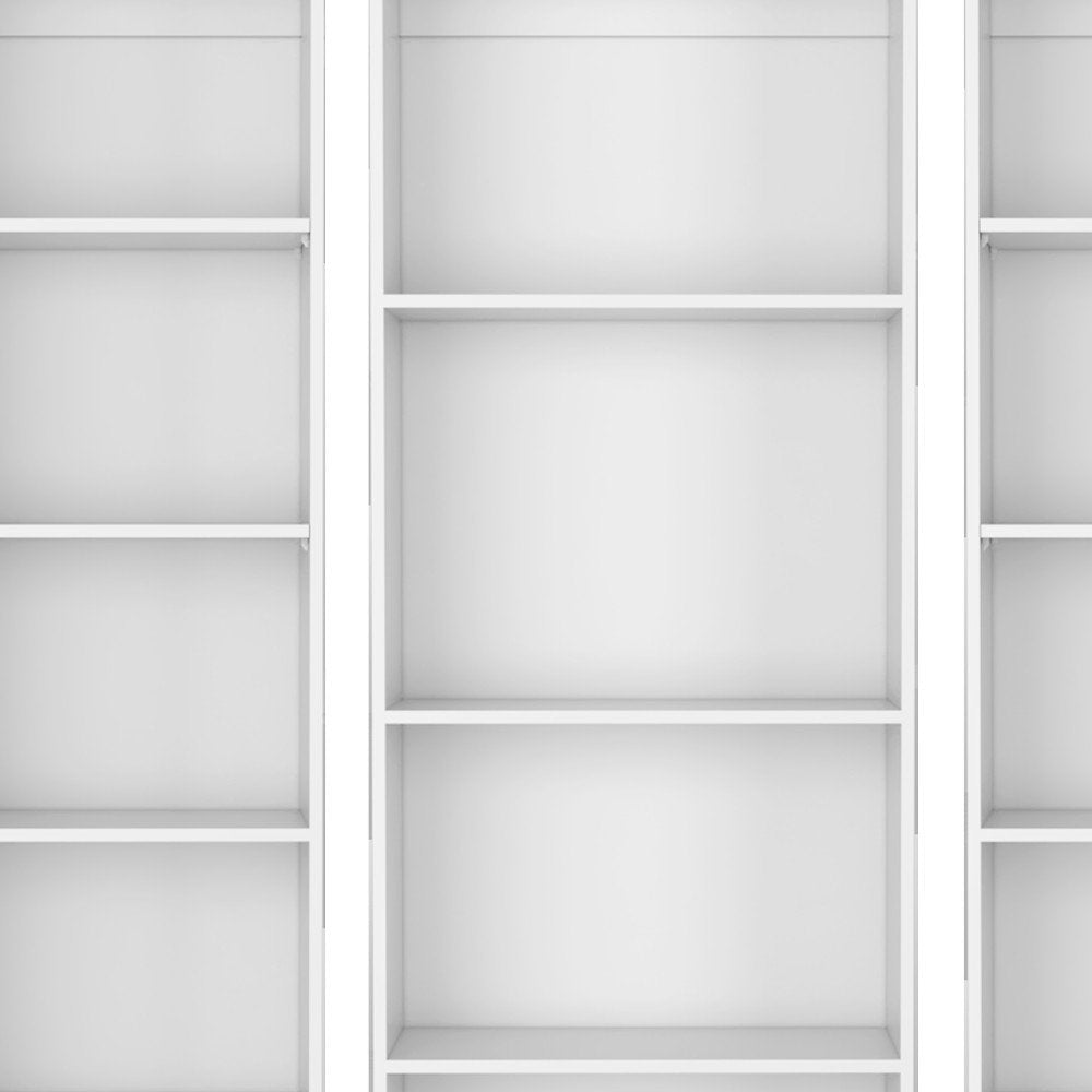 Set of Three White Wood Fourteen Tier Modular Bookcase - SKU 546632