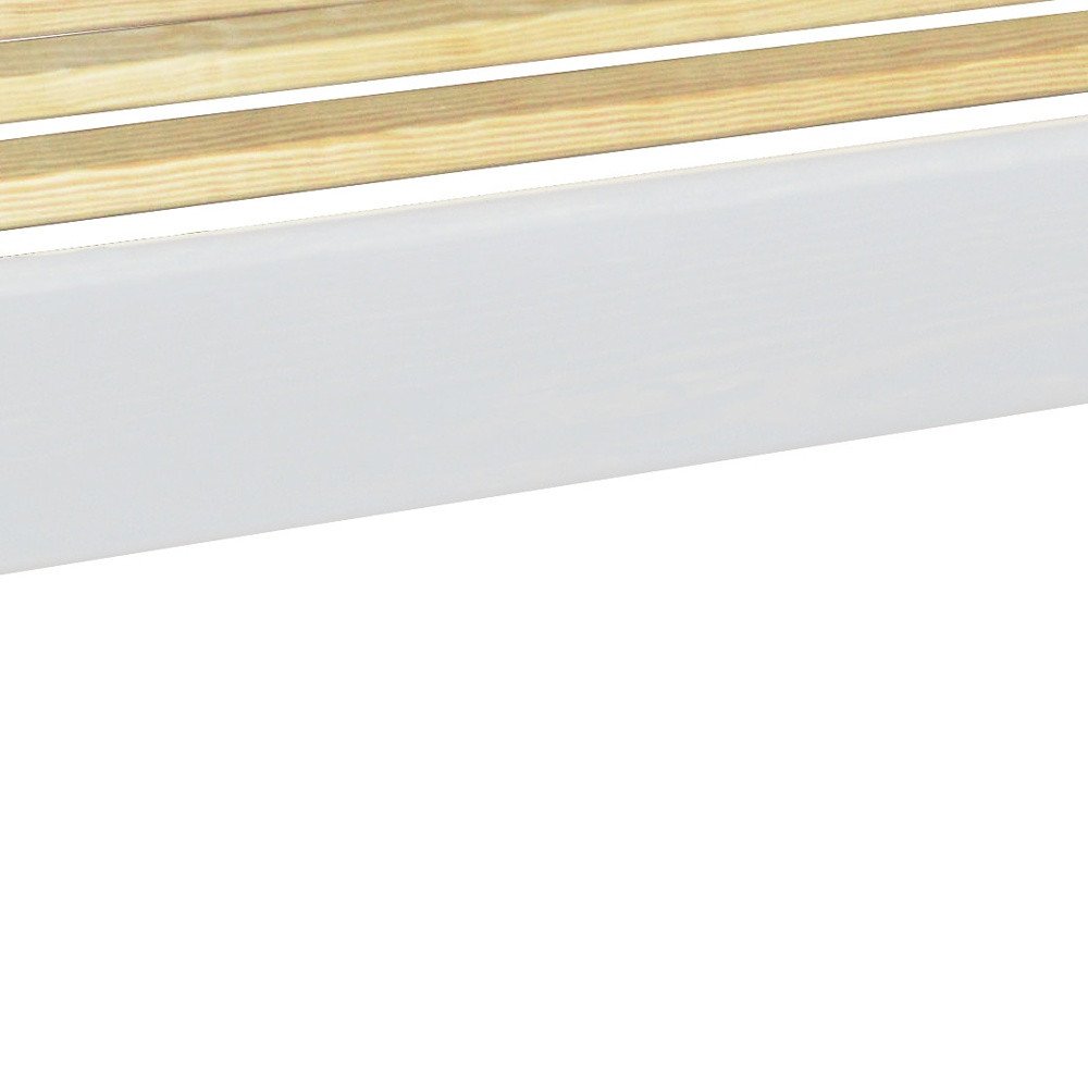 White Solid Wood Full Bed Frame on a white background