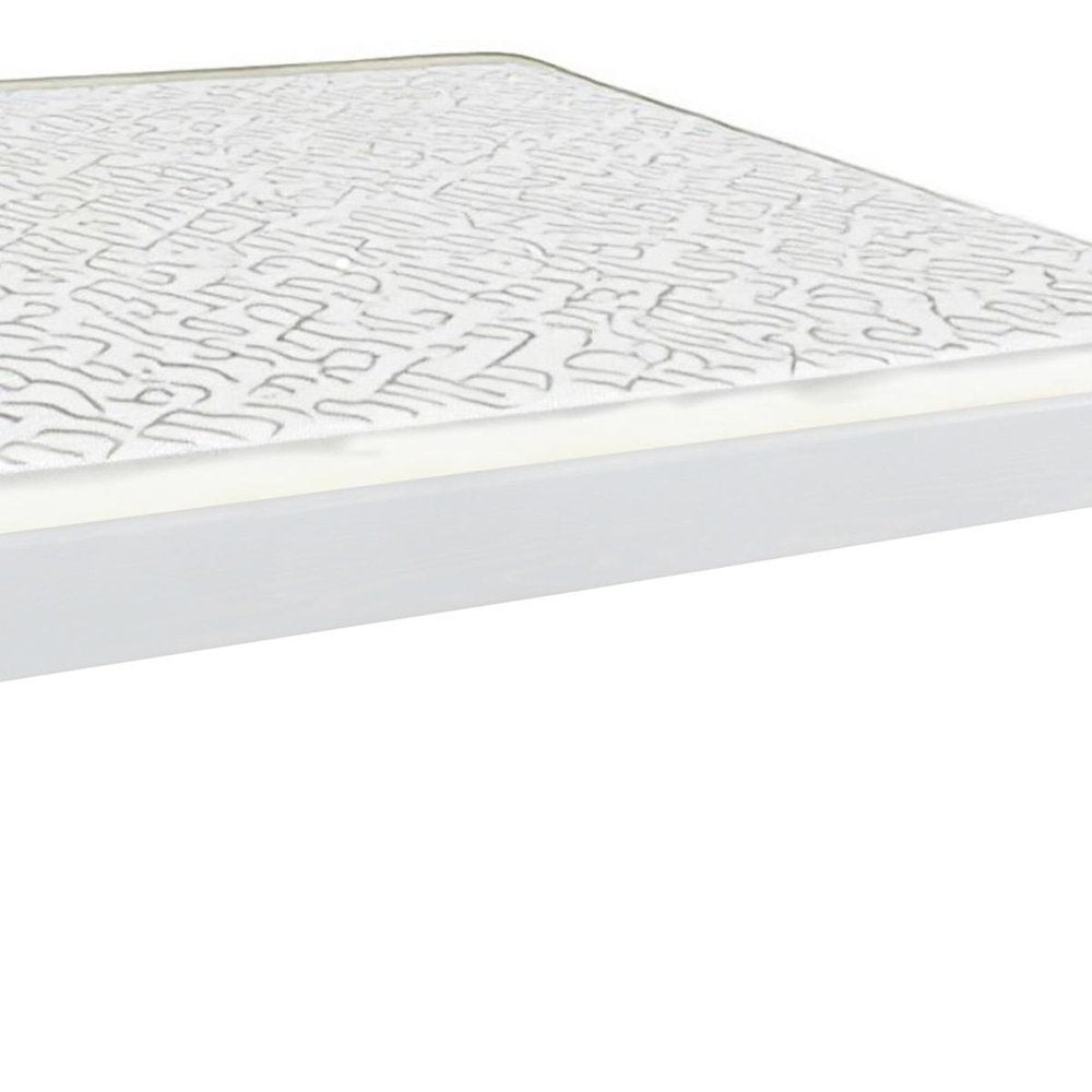 White Solid Wood Full Bed Frame on a white background