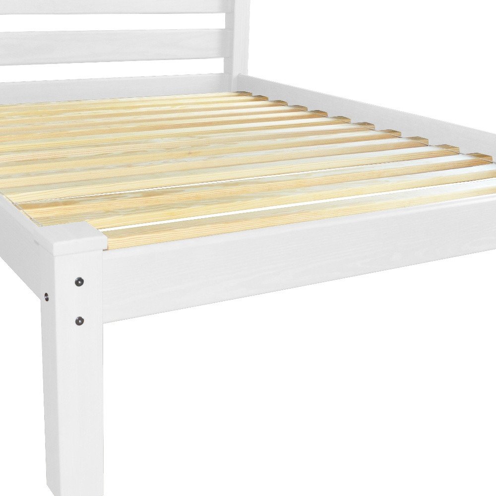 White Solid Wood Twin Bed Frame - SKU 546745 on a white background
