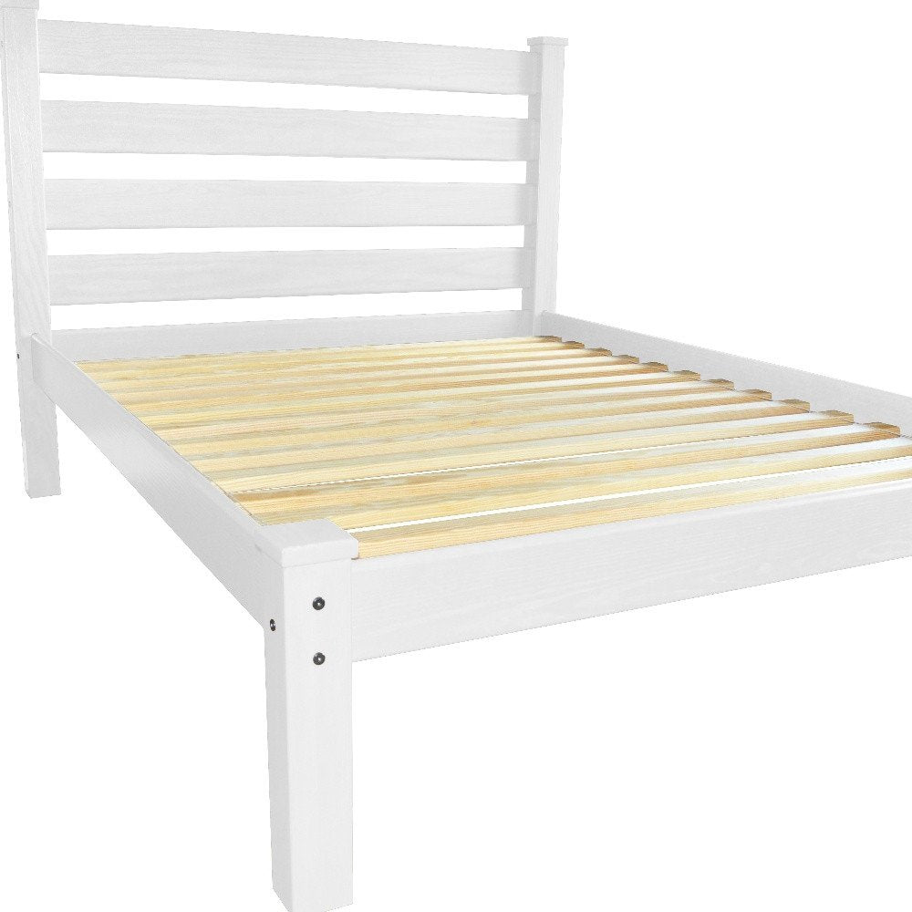 White Solid Wood Twin Bed Frame - SKU 546745 on a white background