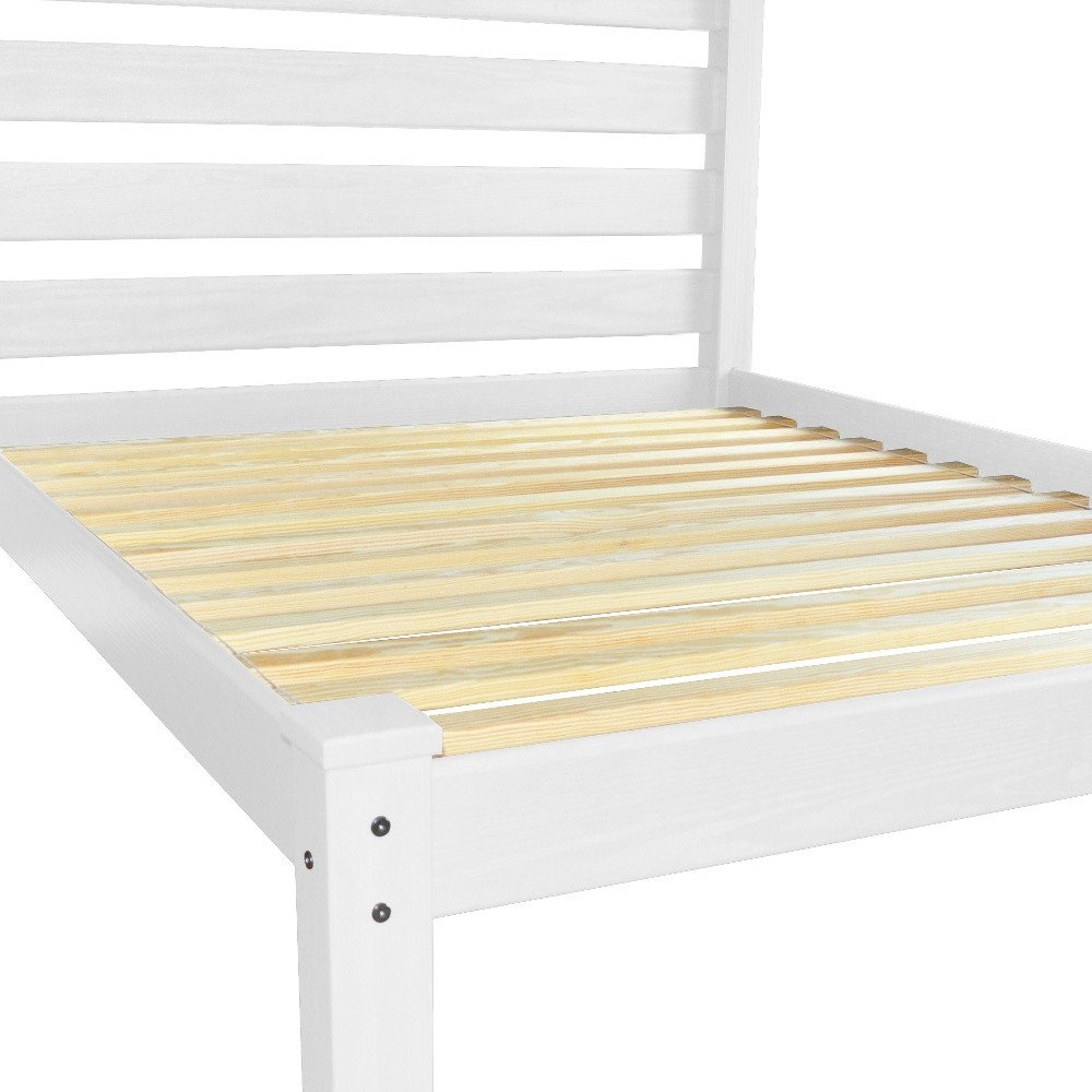 White Solid Wood Full Bed Frame - SKU 546759 on a white background