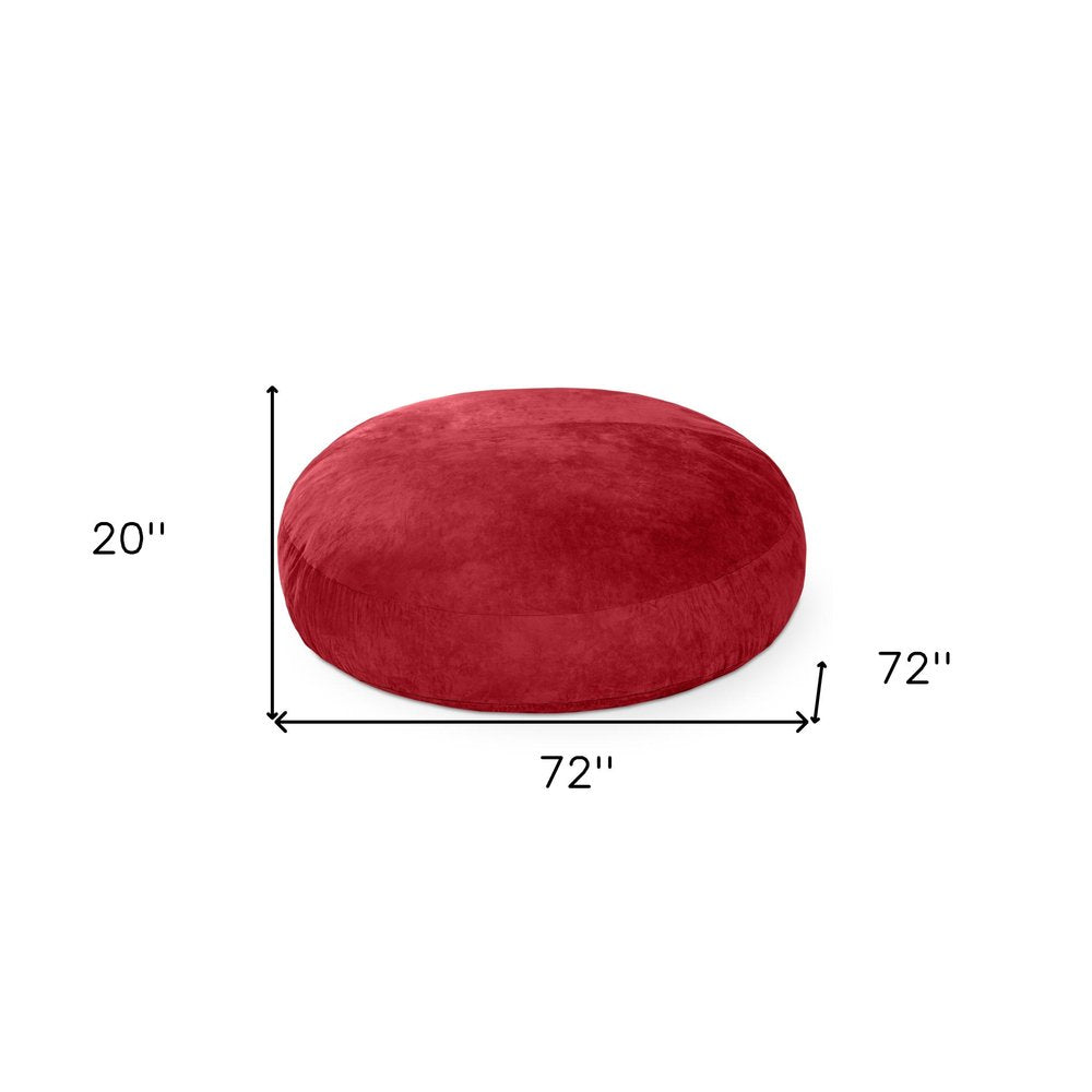 72" Cinnabar Microsuede Bean Bag Chair on a white background
