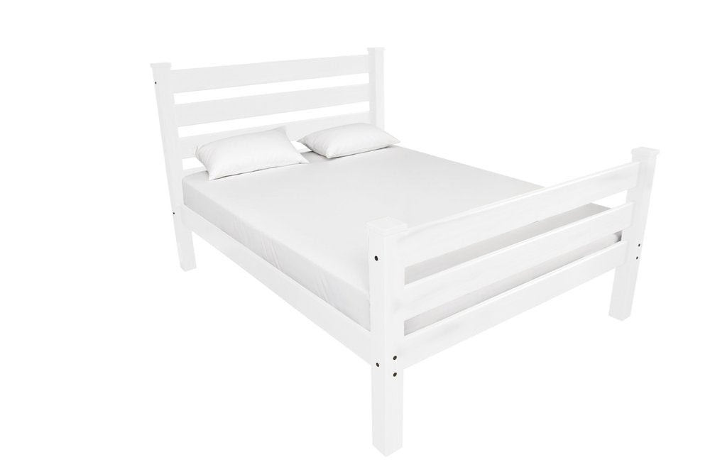 White Solid Wood Twin Bed Frame - SKU 546946 on a white background