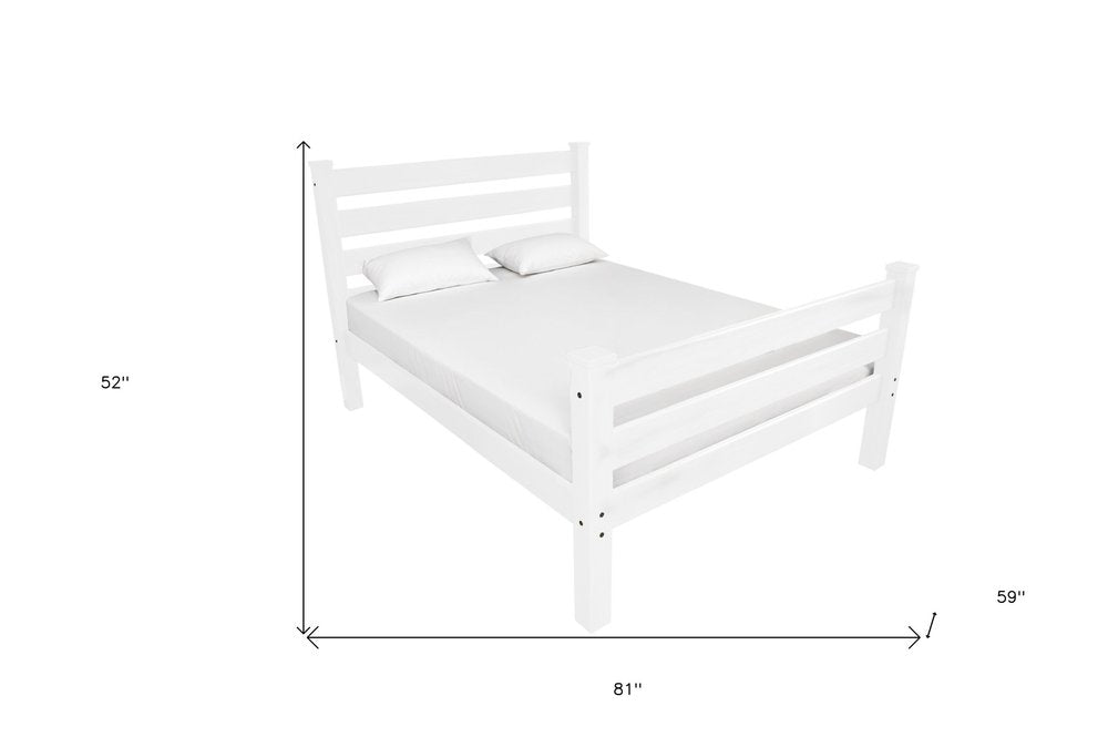 White Solid Wood Full Bed Frame - SKU 546960 on a white background