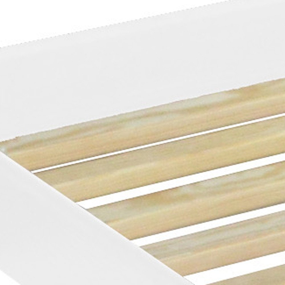 White Solid Wood Queen Bed Frame - SKU 548171 on a white background