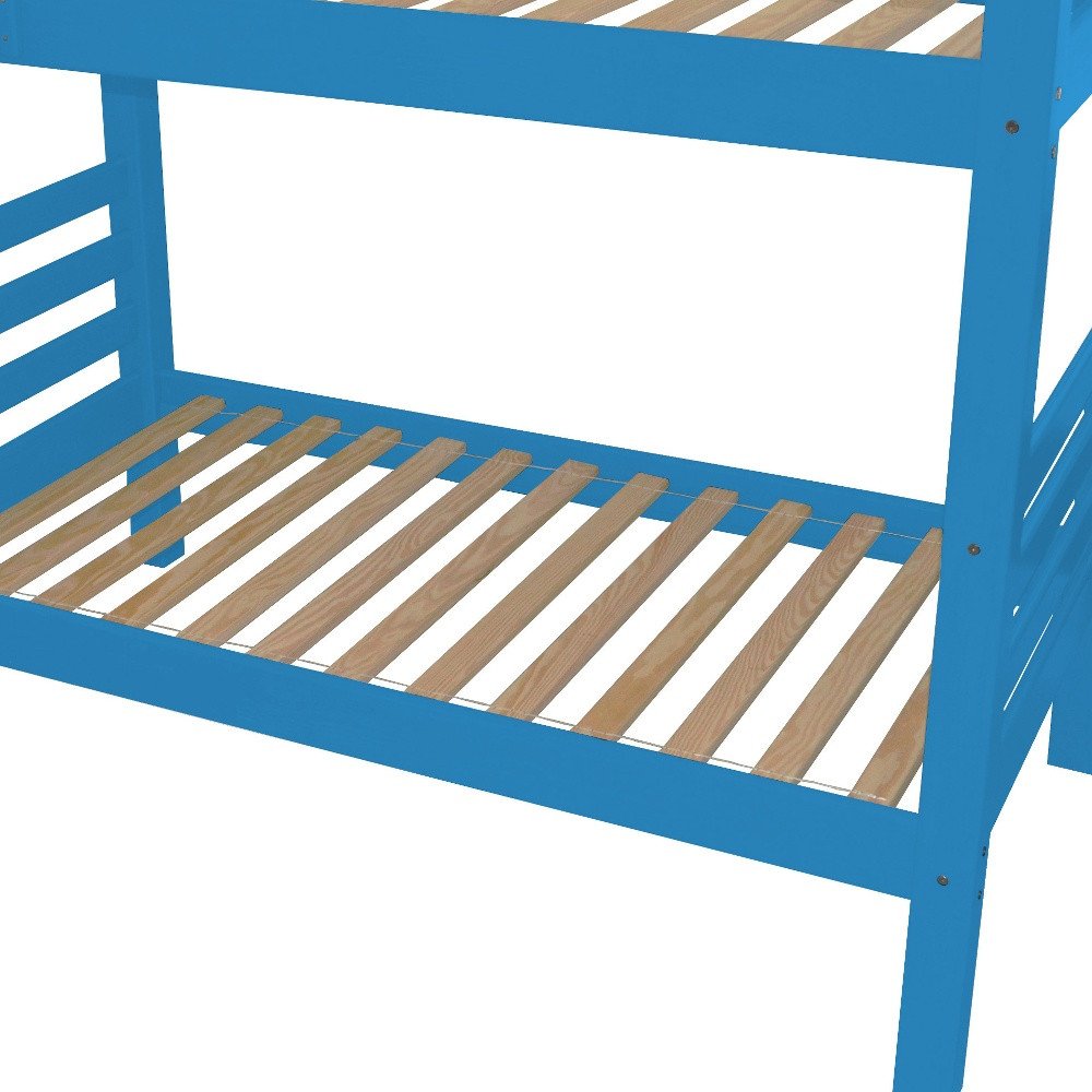 Blue Twin Solid Wood Bunk Bed