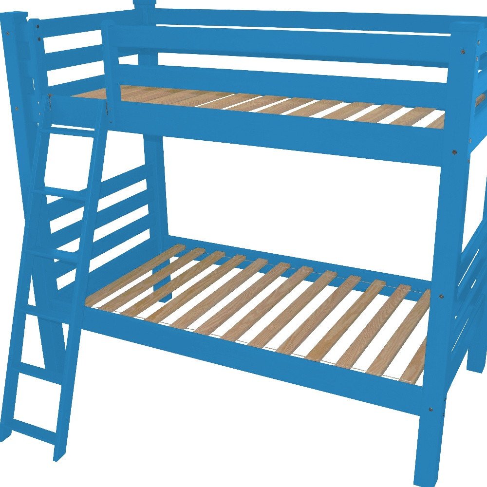 Blue Twin Solid Wood Bunk Bed