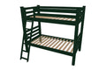Green Twin Solid Wood Bunk Bed on a white background