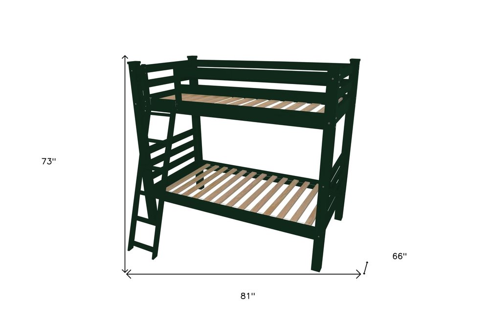 Green Twin Solid Wood Bunk Bed