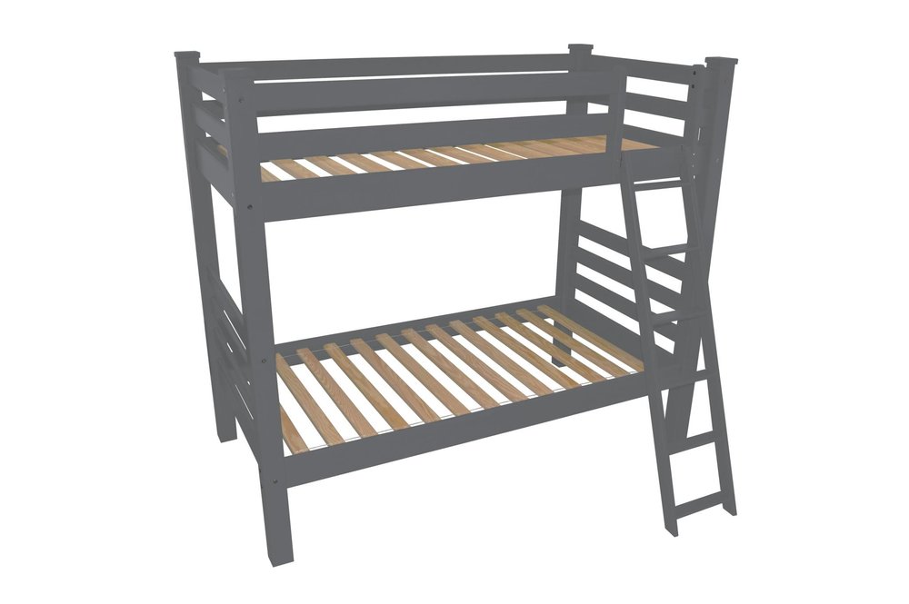 Gray Twin Solid Wood Bunk Bed