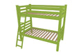 Green Twin Solid Wood Bunk Bed on a white background