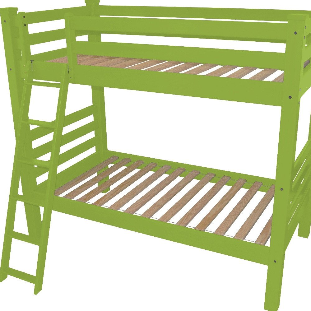 Green Twin Solid Wood Bunk Bed