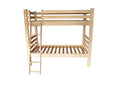 Natural Twin Over Twin Solid Wood Bunk Bed on a white background