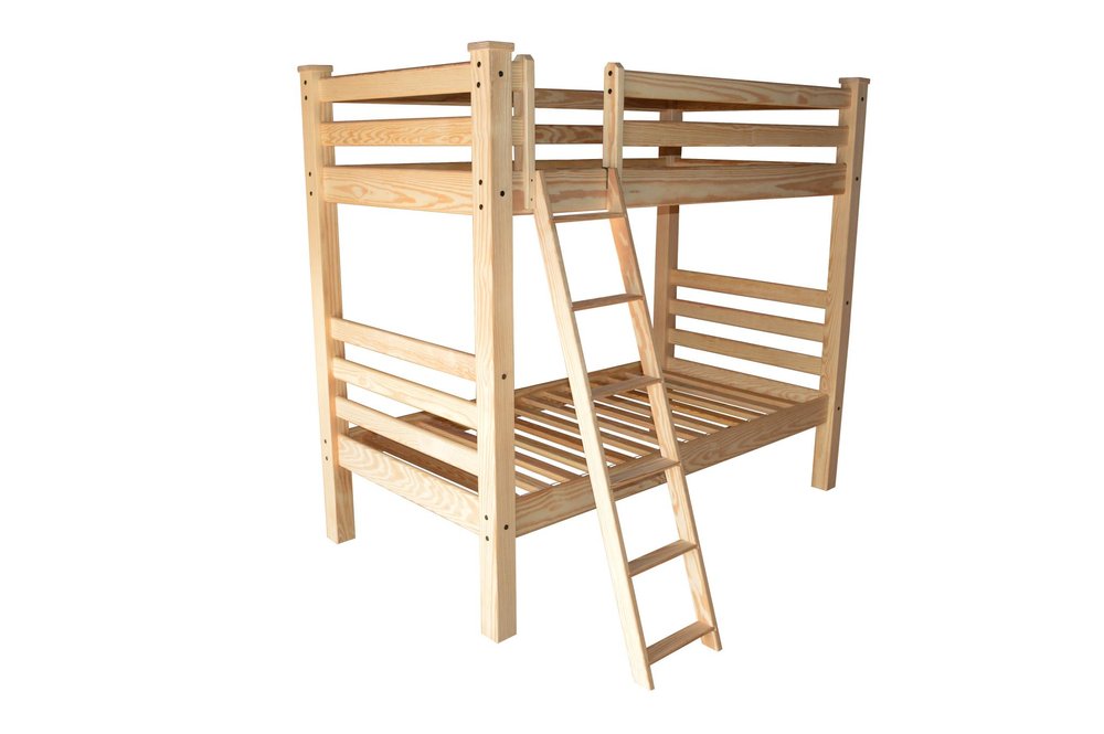 Natural Twin Over Twin Solid Wood Bunk Bed