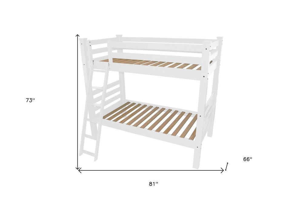 White Twin Solid Wood Bunk Bed