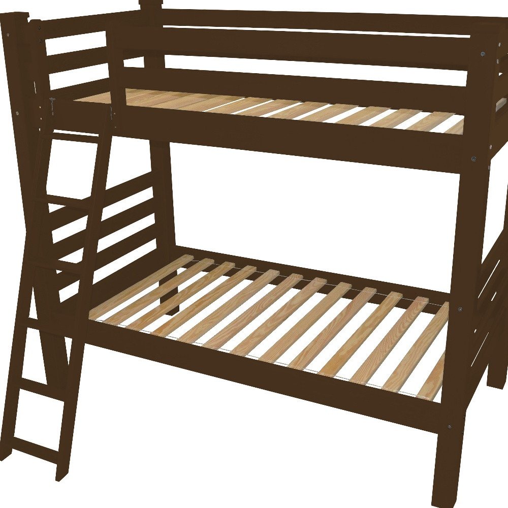 Brown Full Solid Wood Bunk Bed